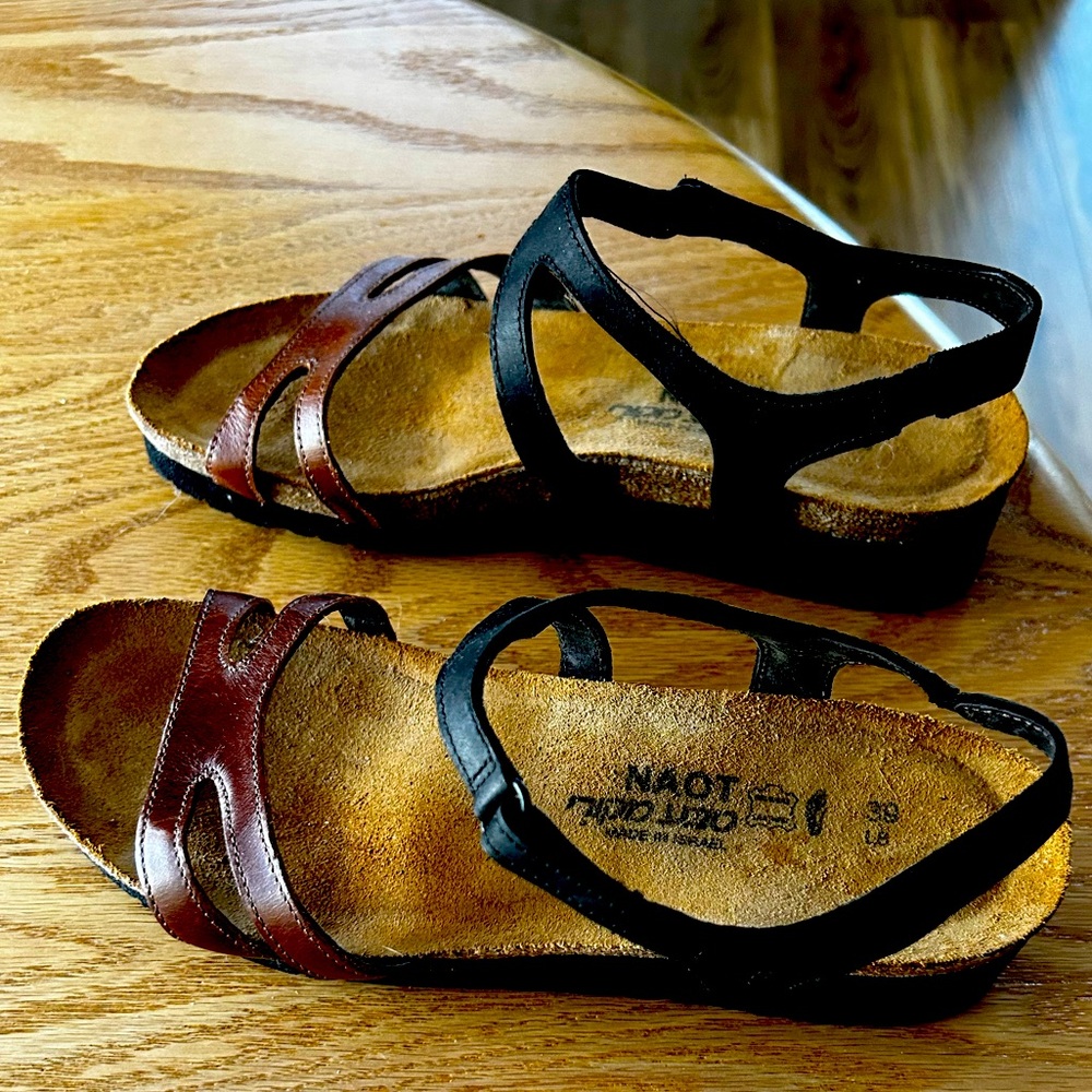 Naot sandals brown/black size 39 (8).